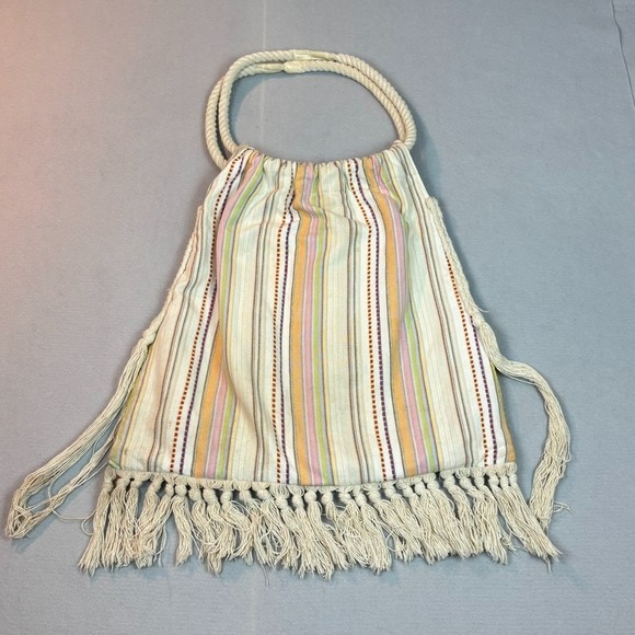 Billa Bong Y2K Boho Peasant Hippie Fringe Colorful Beach Handbag Striped Floral - Picture 10 of 14